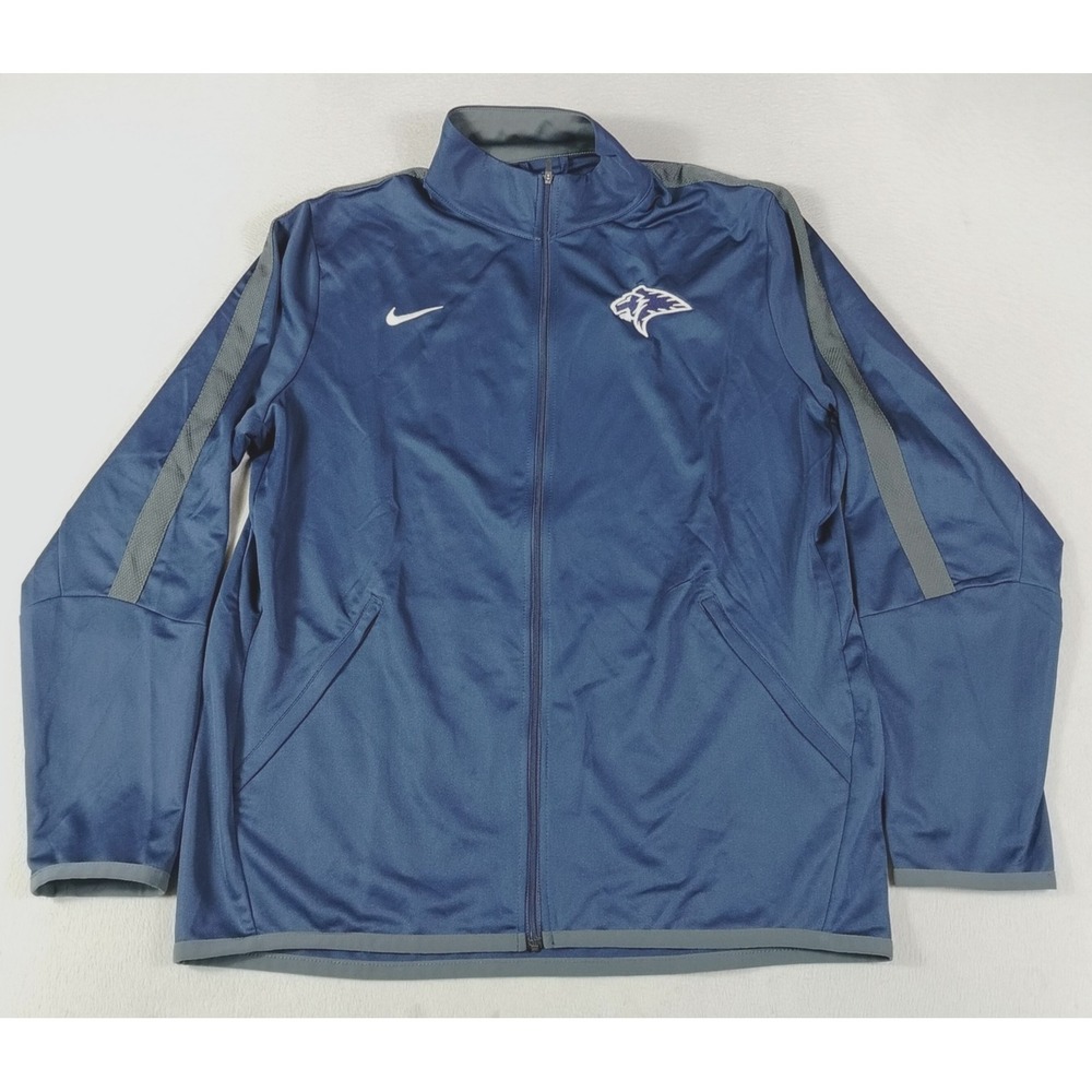 Nike Full Zip Track Jacket Mens Large Blue Prestonwood Christian School Athletic